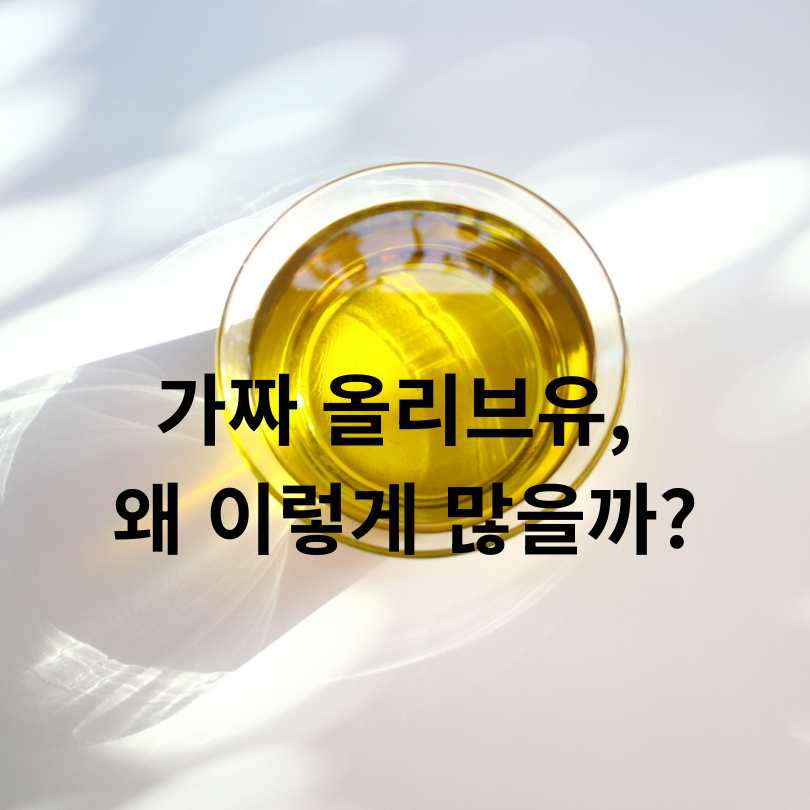 가짜 올리브유 구별법과 진짜 좋은 올리브유 고르는 방법