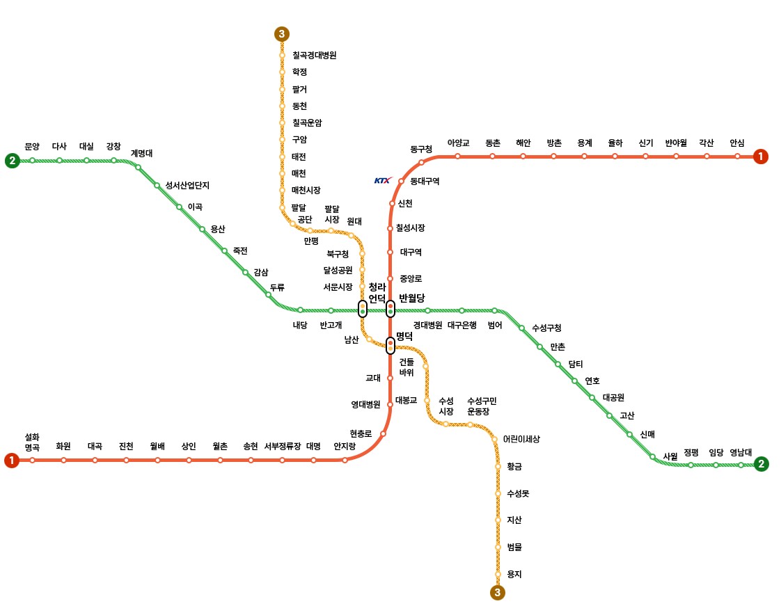 대구 지하철 노선도