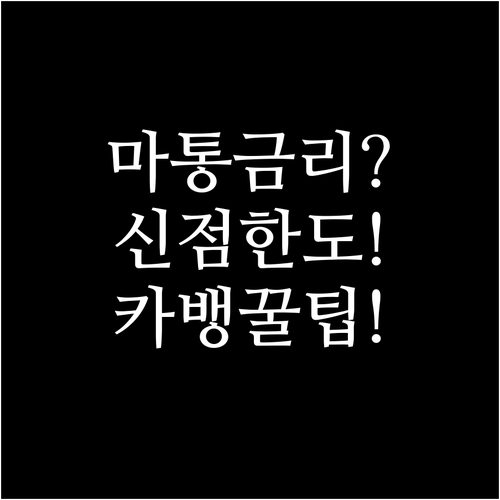 카카오뱅크 마이너스통장 금리와 신용점..