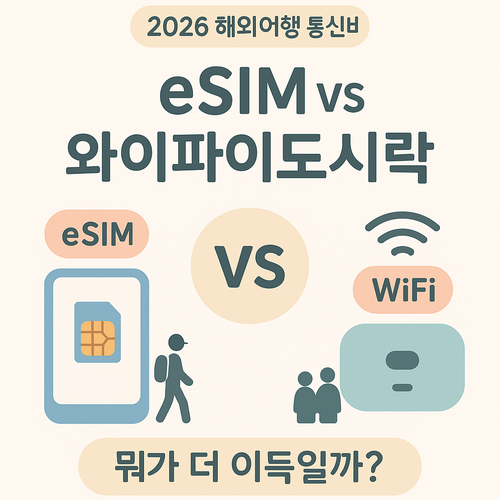 2026 해외여행 eSIM vs 와이파이도시락