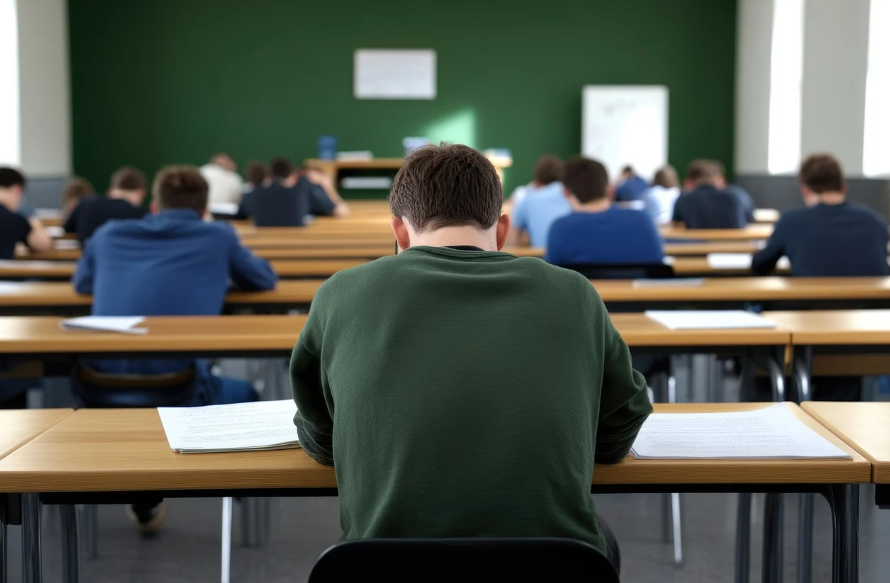 뒷모습만 보이는 학생들