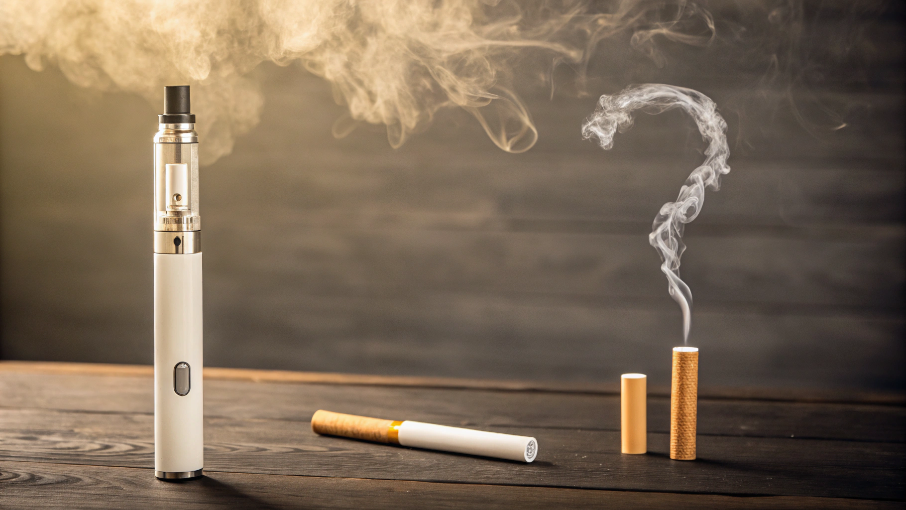 전자담배와 연최의 차이를 비교하는 이미지
