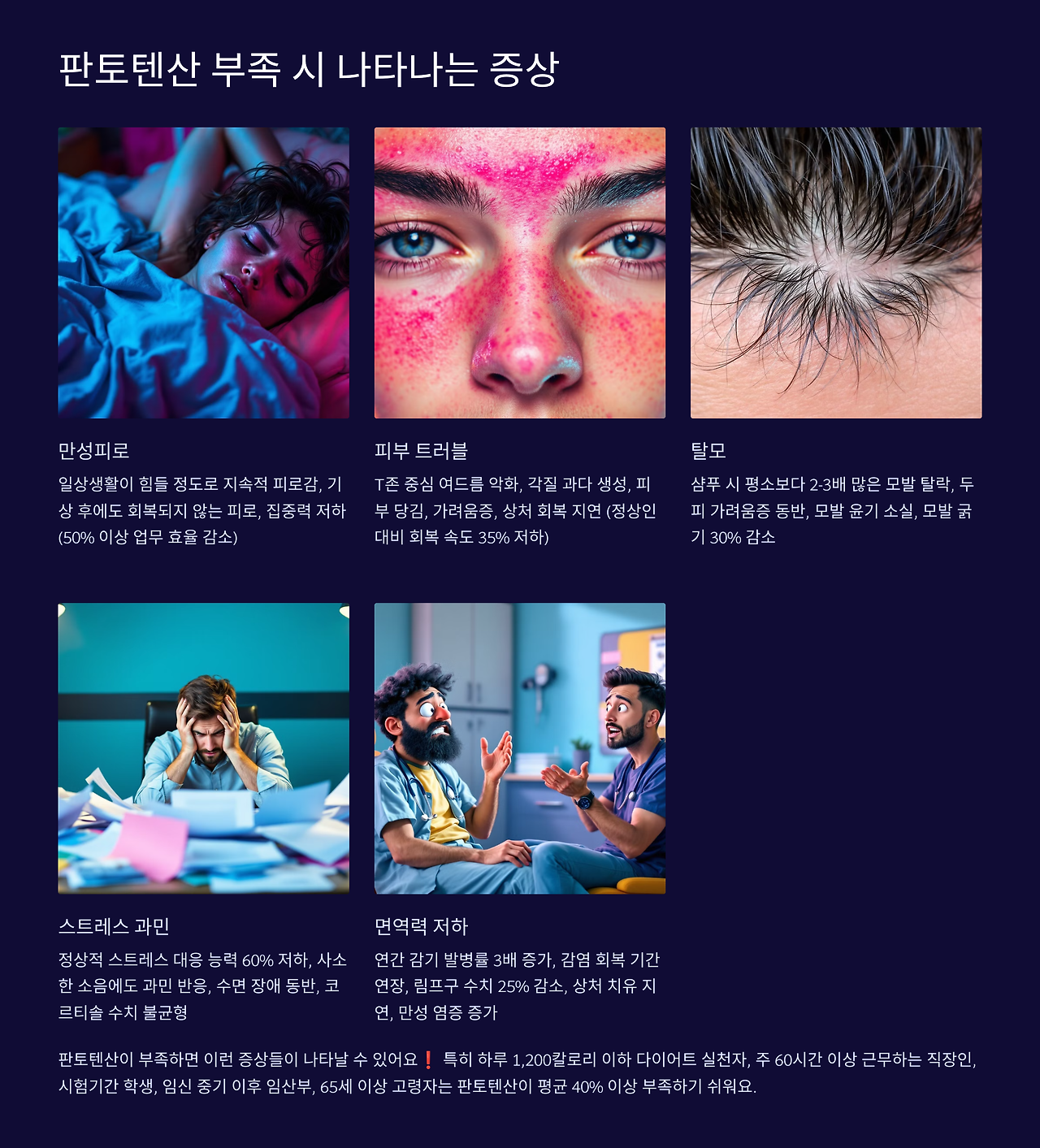 판토텐산 부족시 나타나는 증상