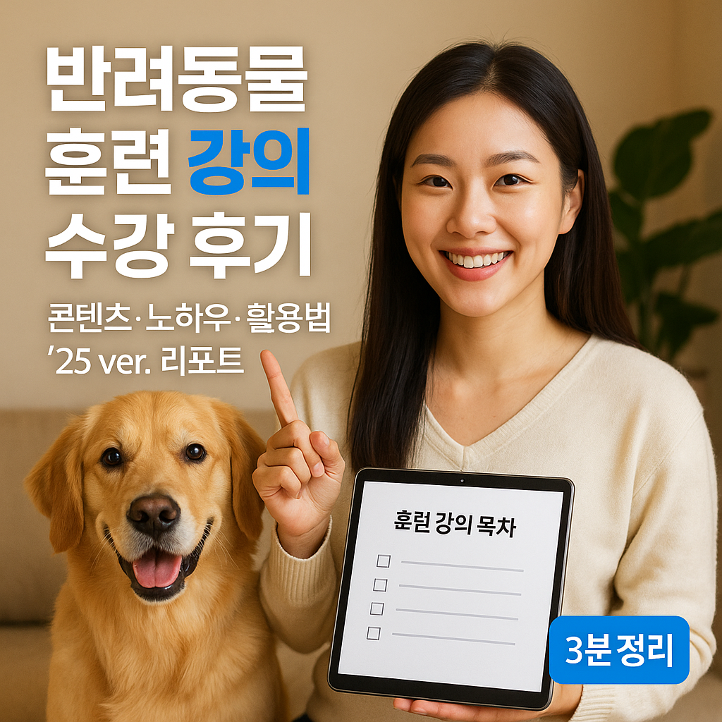 반려동물 훈련 강의 수강 후기 | 콘텐츠·노하우·활용법 ’25 ver. 리포트