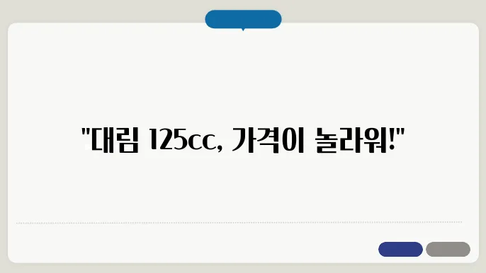 대림(디앤에이모터스) 오토바이 125cc 종류 가격