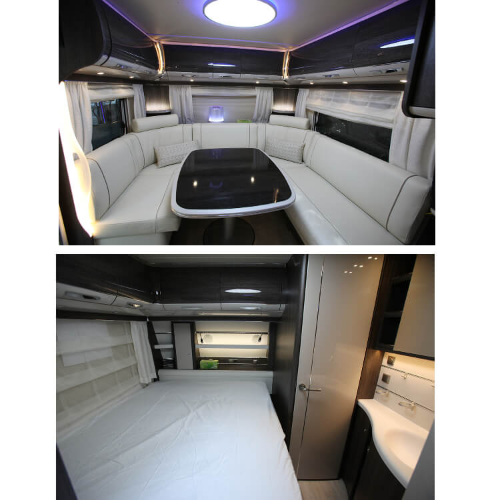 이천 테르메덴 숙소 카라반 VIP 실내 침대