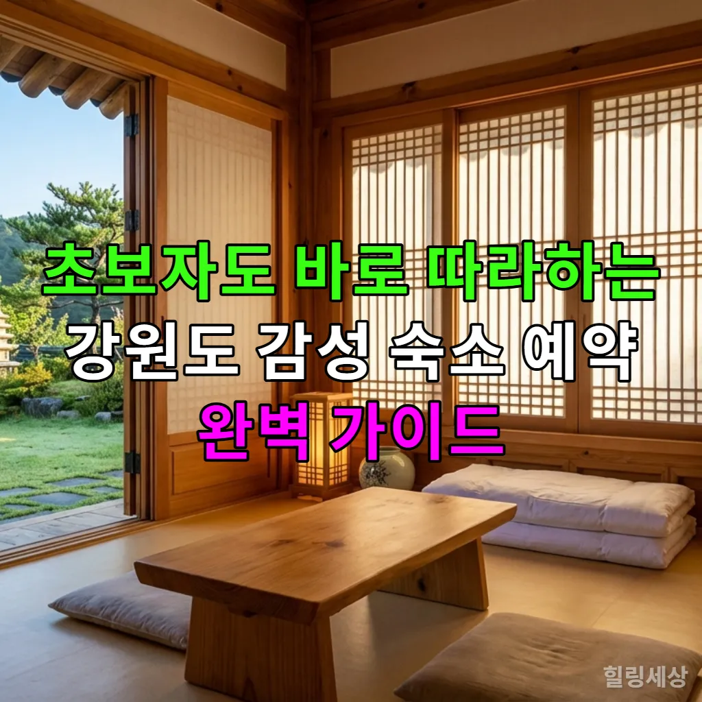 강원도 한옥 감성 숙소의 아늑한 전경과 아름다운 자연 환경