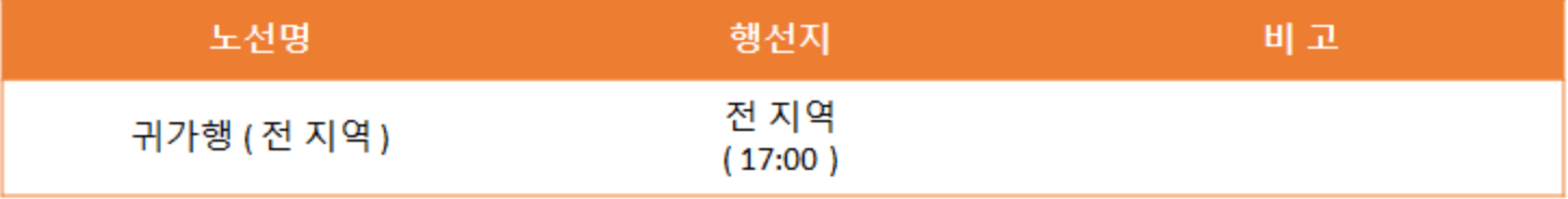 오션월드 미들시즌 주말 셔틀버스