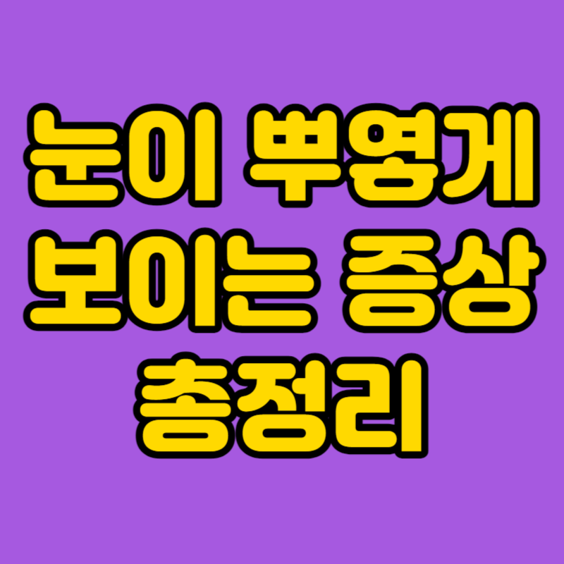 눈이 뿌옇게 보이는 증상