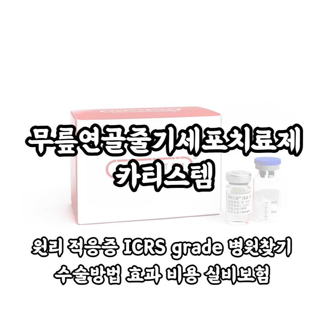 카티스템 원리 적응증 등급 병원찾기 수술방법 효과 비용