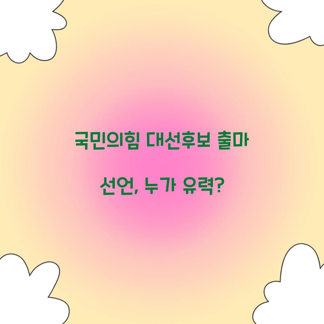 국민의힘 대선후보 출마 선언