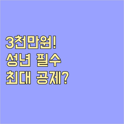 미성년 공제 후 성년 전환 시 3천만..