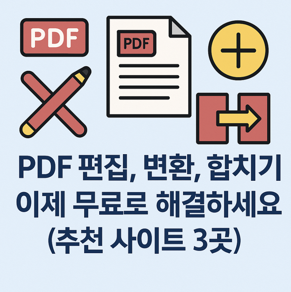 PDF 편집, 변환, 합치기 이제 무료로 해결하세요 (추천 사이트 3곳)