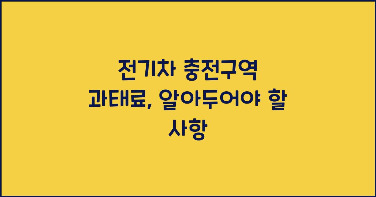 전기차 충전구역 과태료