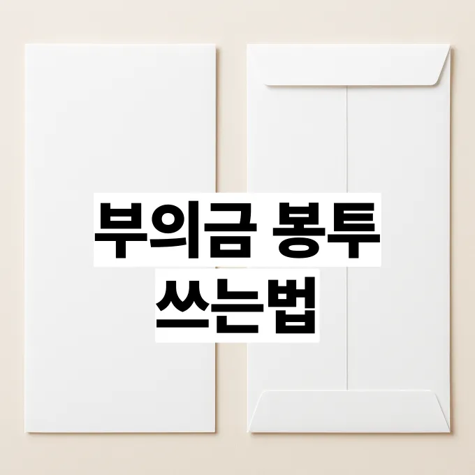 부의금 봉투 쓰는법