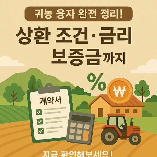 귀농 융자 상환 조건, 금리, 보증금까지 2025년 최신 디테일 정리