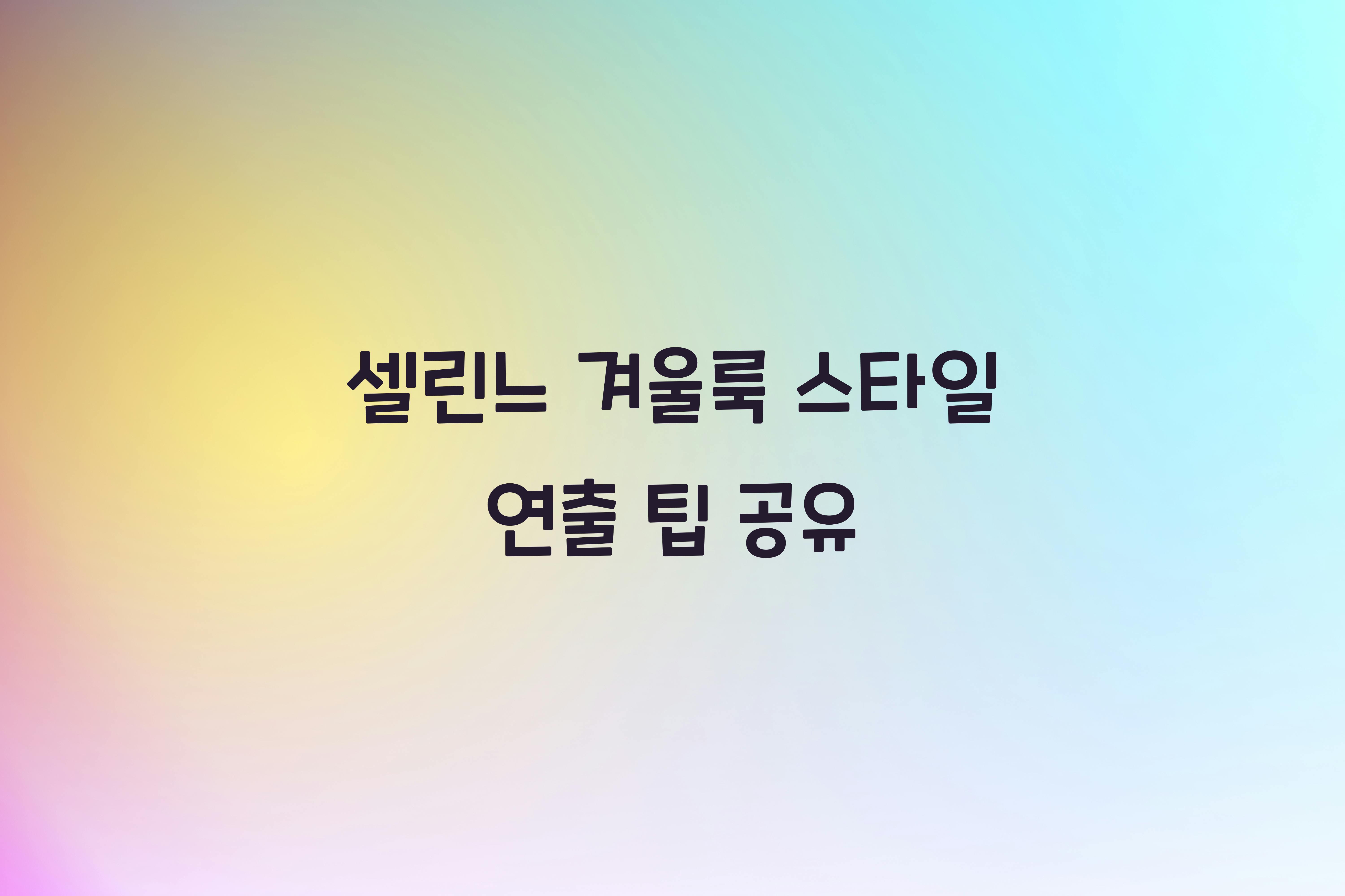 셀린느 겨울룩 스타일 연출