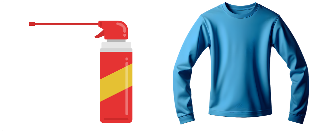 진드기 예방을 위한 방충제 사용과 긴팔 착용의 중요성을 강조한 일러스트