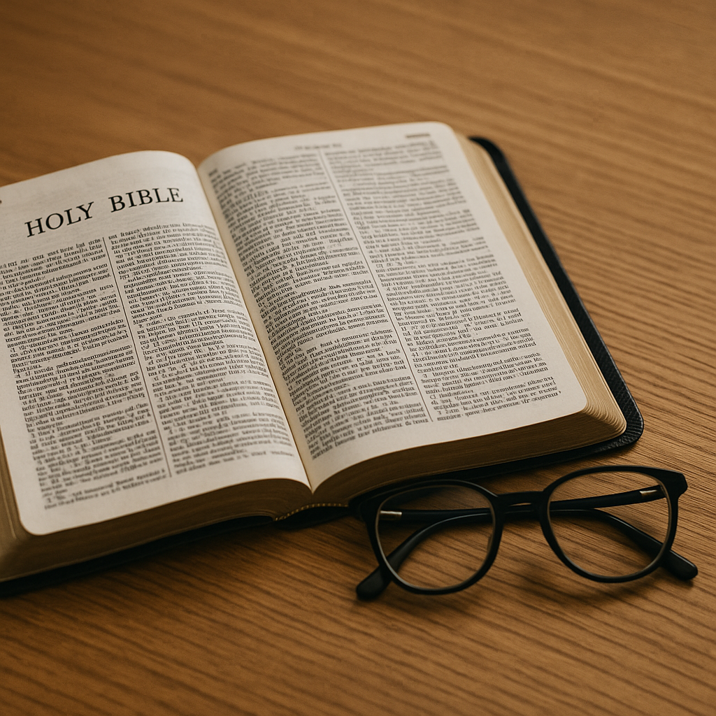 크리스마스 성경과 촛불