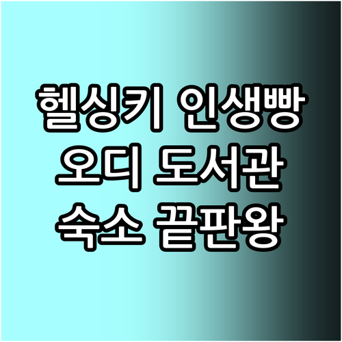 핀란드 헬싱키 오디 도서관 시나몬 번..
