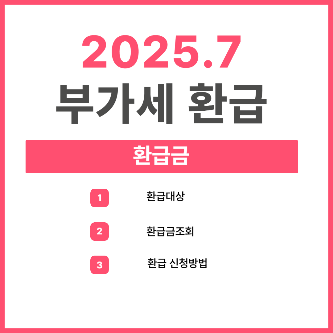 2025년 부가세 환급받는 방법 완벽 가이드