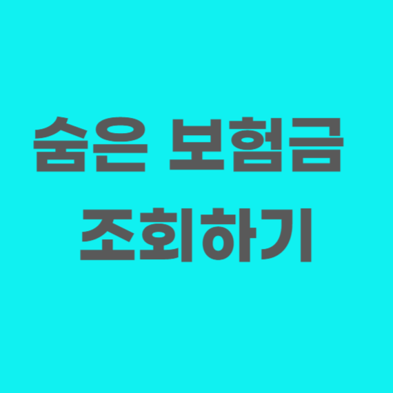 숨은 보험금 조회하기