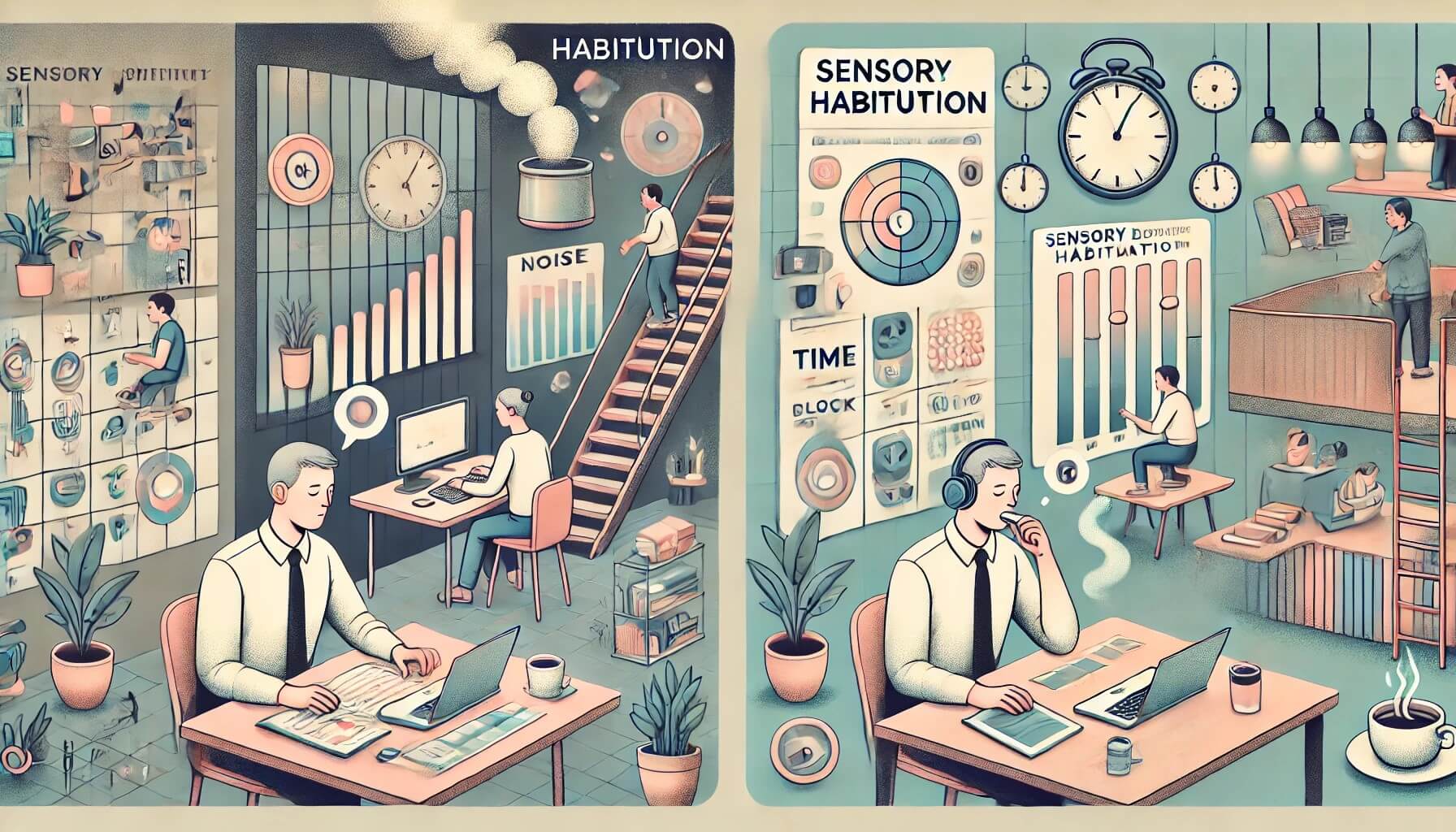 심리학의 습관화 개념을 보여주는 이미지