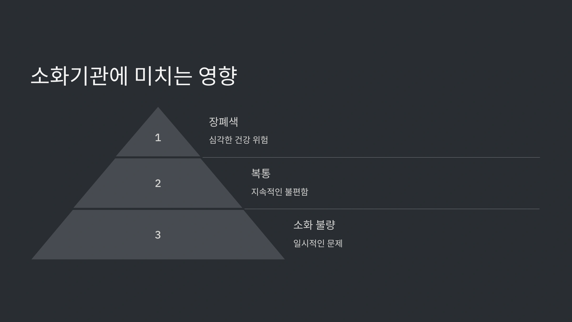 소화기관에 미치는 영향