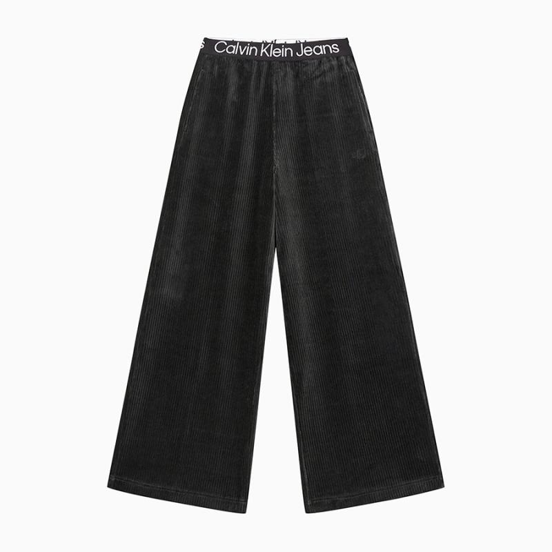 Calvin Klein Jeans 여성 벨벳 와이드레그 팬츠 J222296