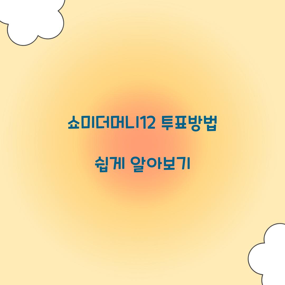 쇼미더머니12 투표방법