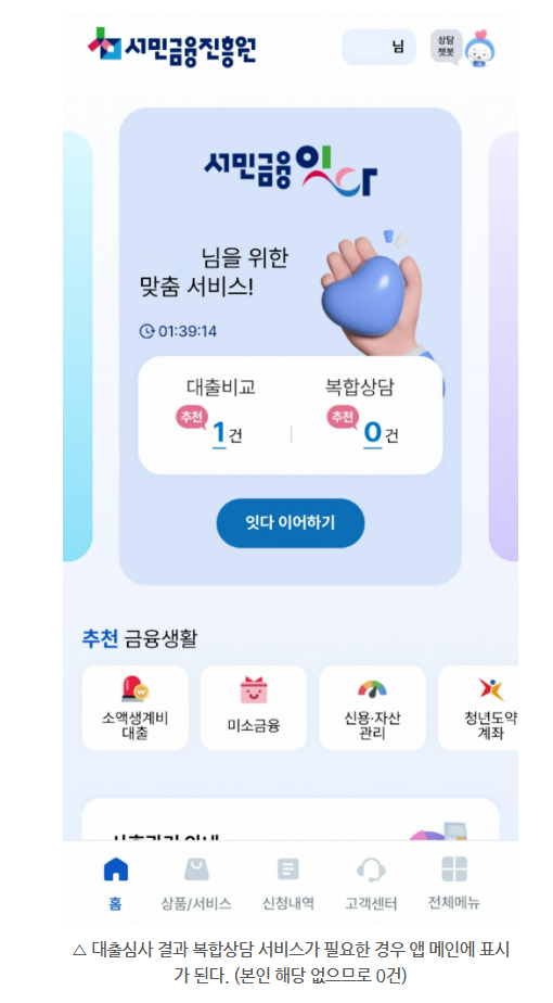 서민금융잇다앱 설치