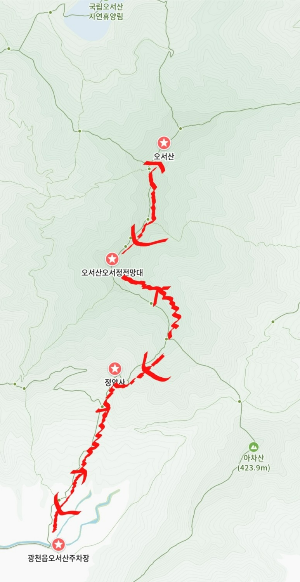 오서산등산지도