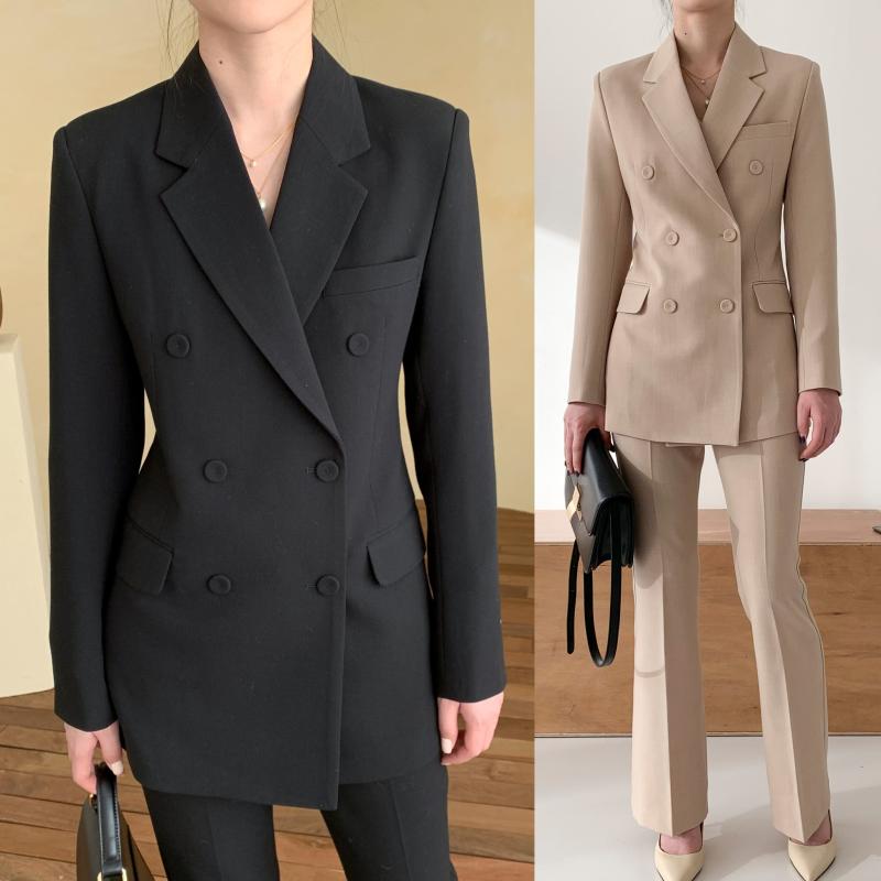(F/L/XL)겨울 빅사이즈 여성정장 여자수트셋트 면접복장 웨딩수트 바지정장 젠더블