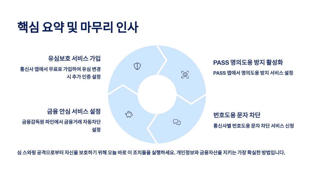 심 스와핑(SIM Swapping) 피해, 핵심 요약 및 마무리 인사