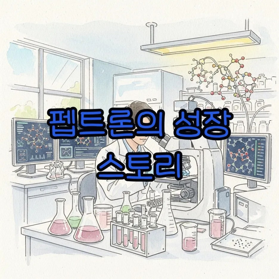 펩트론의 혁신적인 기술 개발 현장 모습