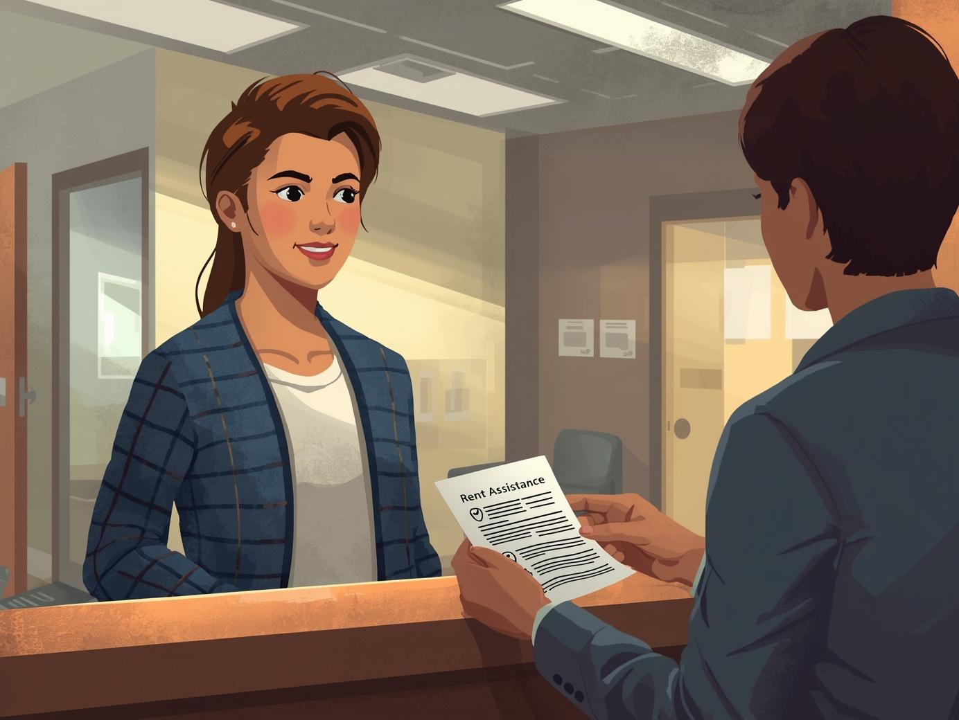 기초수급 대상자라고 알려주는 모습