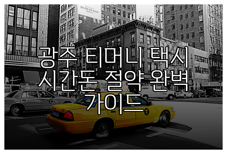 광주 티머니 택시 시간돈 절약 완벽 가이드