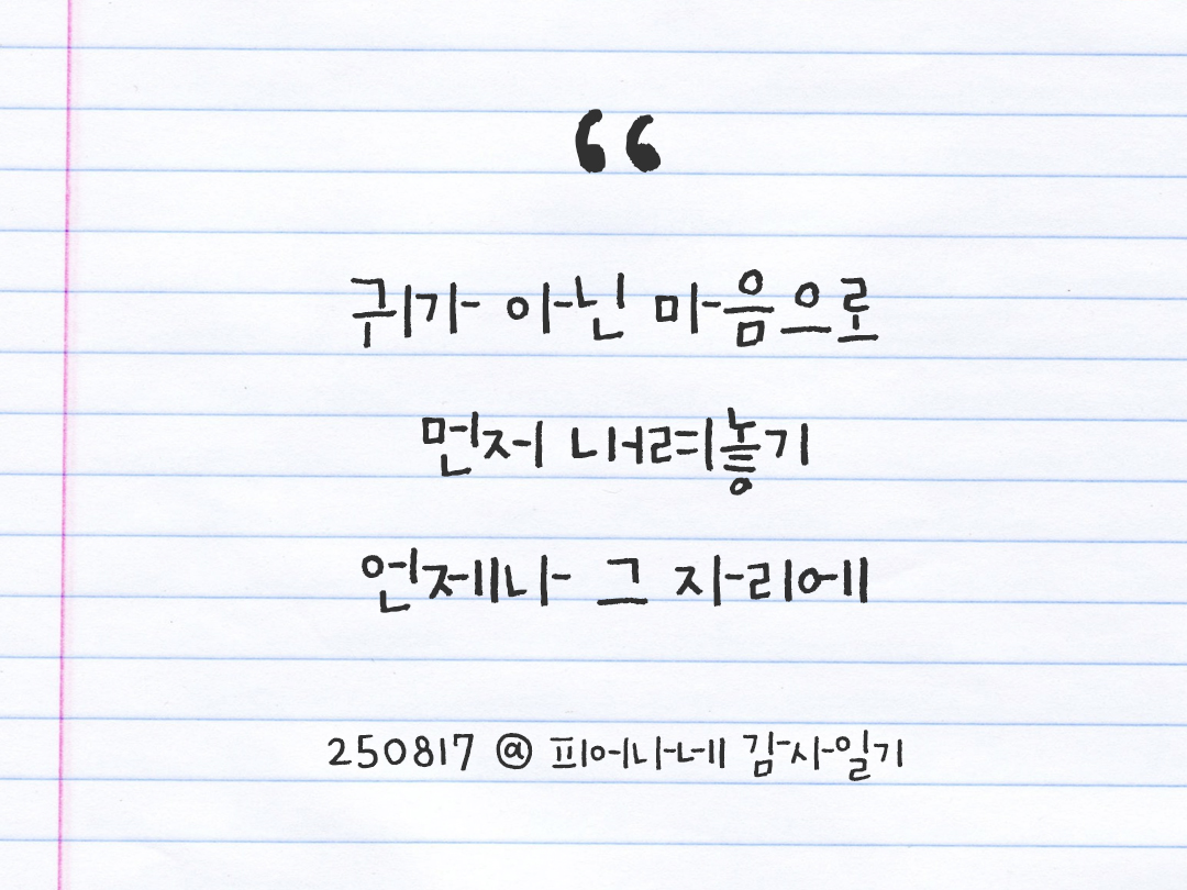 25년 8월 17일 오늘 내 마음 기록하기 감사노트, 감사를 통해 발견한 행복, 오늘 감사한 순간들 by 피어나네 감사일기