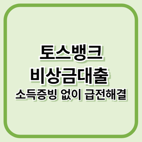 토스뱅크 비상금대출 300만원까지 무직자도 가능