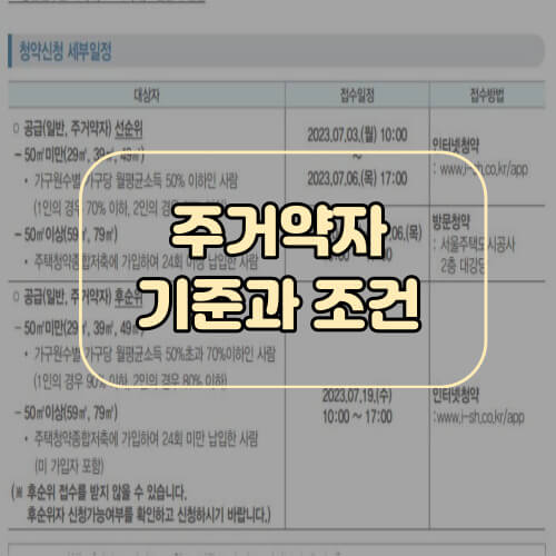 주거약자 기준