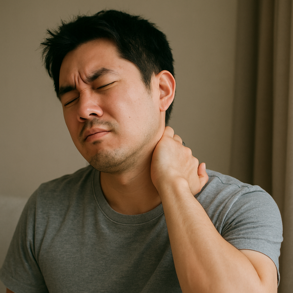 목이 뻣뻣하고 아플 때 자가진단과 스트레칭 방법