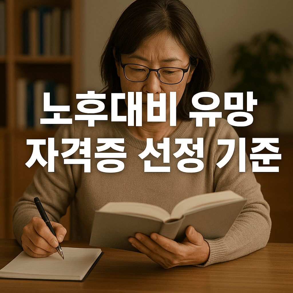 노후대비 유망 자격증 선정기준