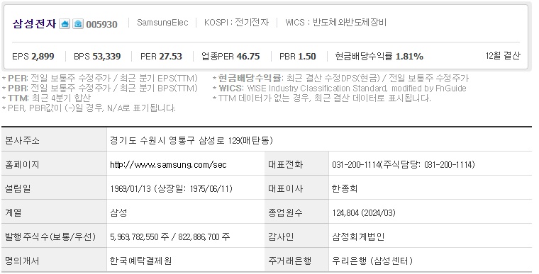 삼성전자 기업개요