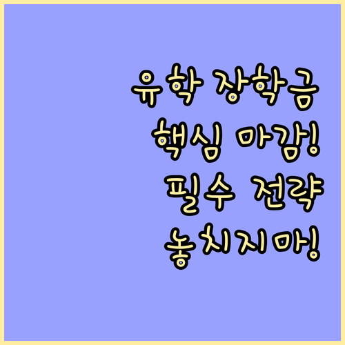 유학 장학금 유형별 마감 시기와 전략..