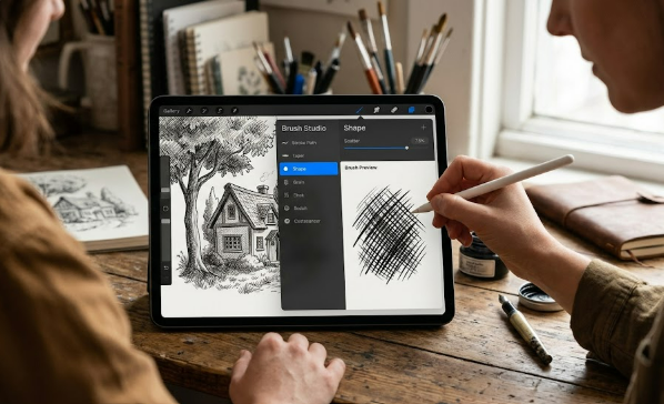 프로크리에이트 해칭 브러시 이미지