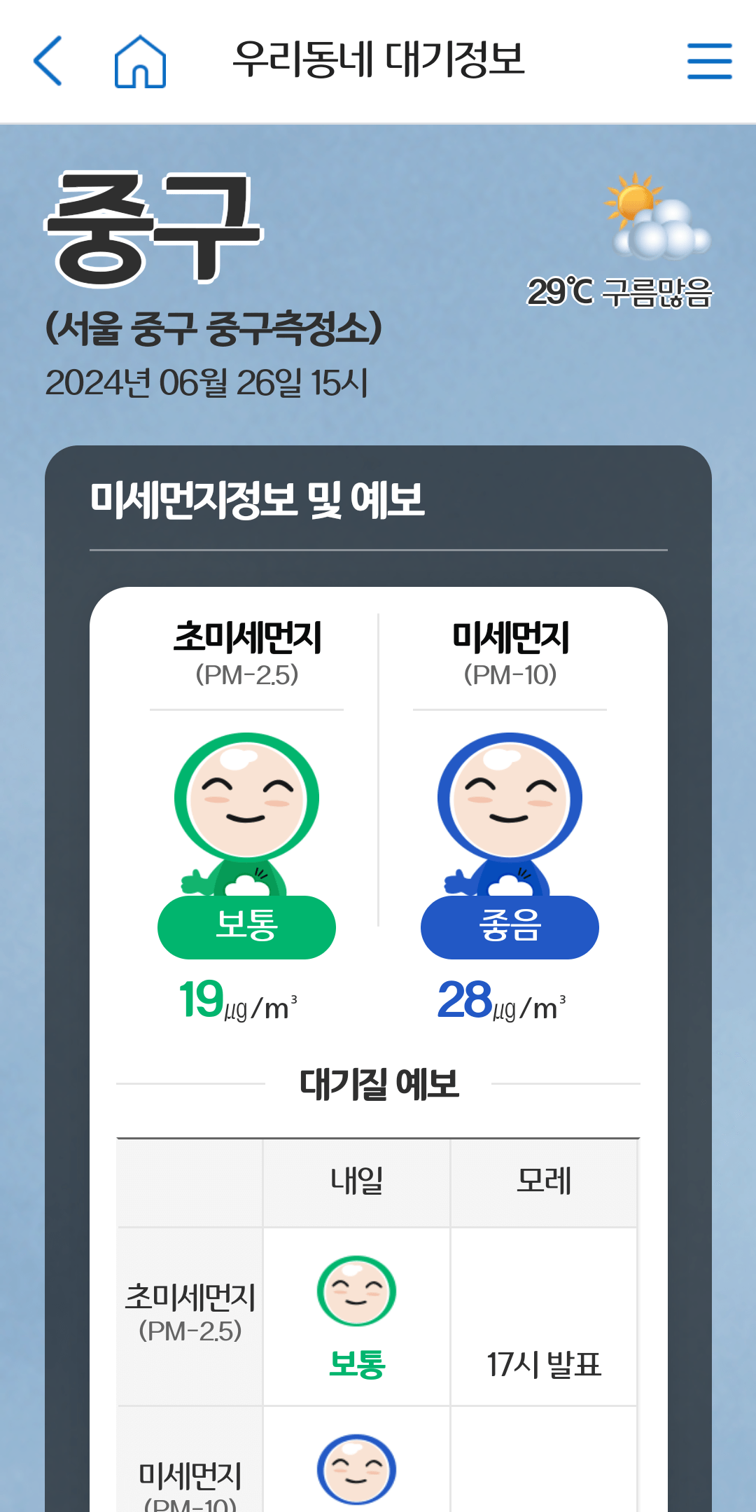 동네 대기 정보