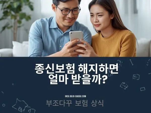 50대 종신보험 해지 환급금 계산법|지금 해지하면 얼마 받을까