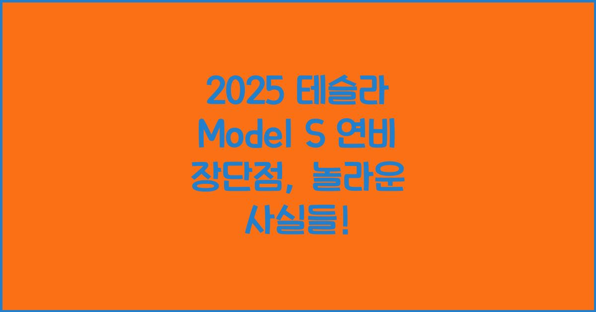 2025 테슬라 Model S 연비 장단점