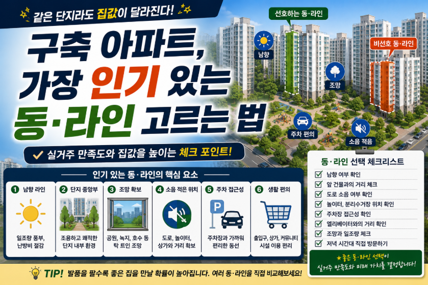 구축 아파트, 가장 인기 있는 동&middot;라인은?