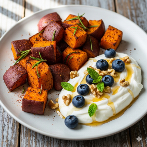 고구마와 요거트가 있는 식단/gpt